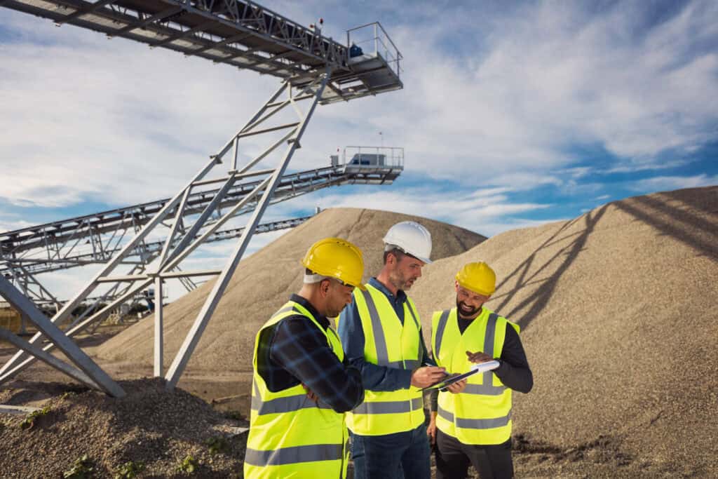 Open-pit mine workers