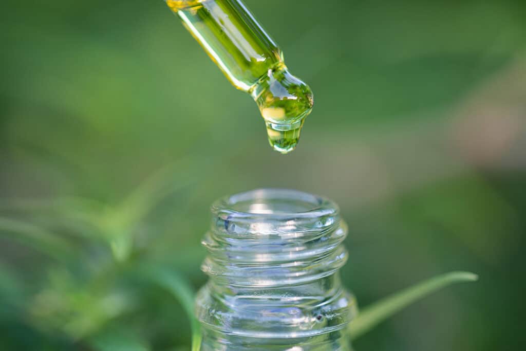 Resin drop with green background