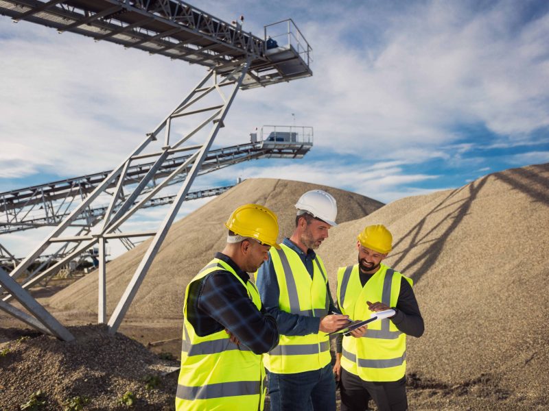 Open-pit mine workers