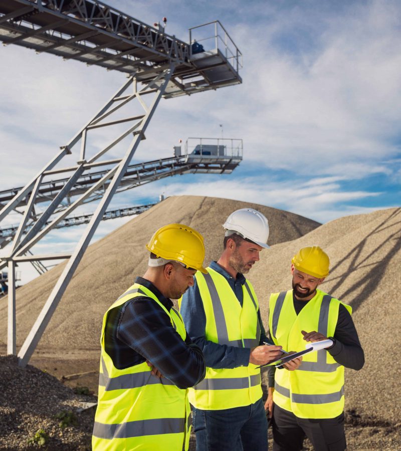 Open-pit mine workers